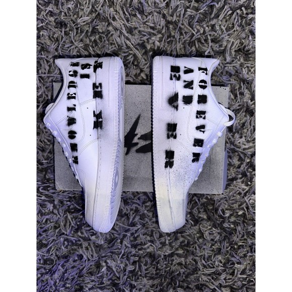 Nike Air Force 1 x AGONYGOYS Custom Low Knowledge Key Forever Shoes White Black